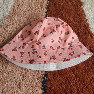 New never worn pink cherry pattern bucket hat